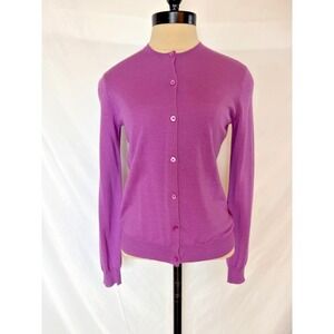 Ralph Lauren GOLF Womens Fuchsia Wool-Silk Blend Cardigan XS Classic Lightweight